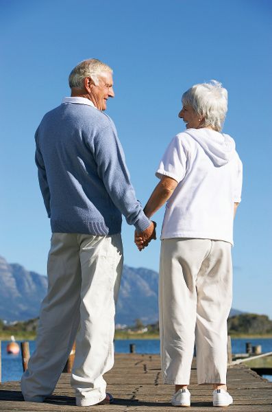 Couple holding hands