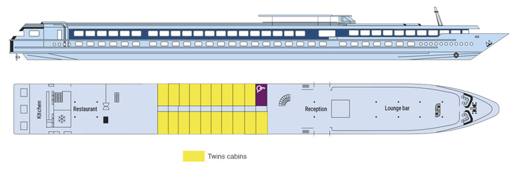 Deckplan Oberdeck MS Renoir - 117125©CroisiEurope