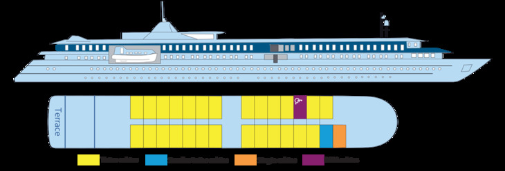 Deckplan Oberdeck MV Belle de Adriatique - 117267©CroisiEurope