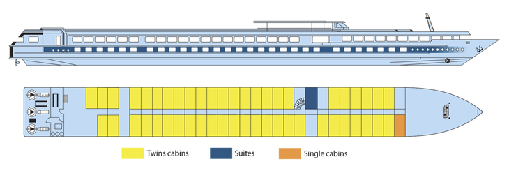 MS La Boheme, Deckplan, Hauptdeck - ©CroisiEurope