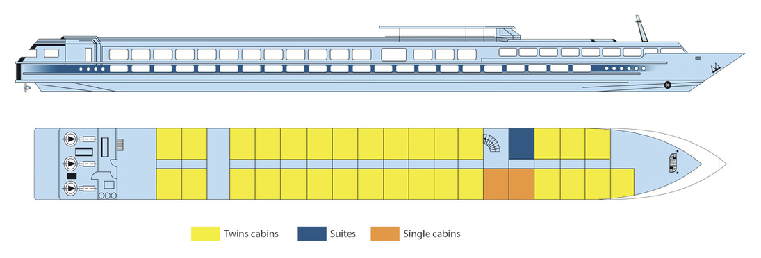 Deckplan Hauptdeck MS Camargue - 116961©CroisiEurope