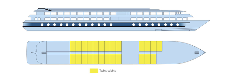 Deckplan Hauptdeck MS Cyrano de Bergerac - 116037©CroisiEurope