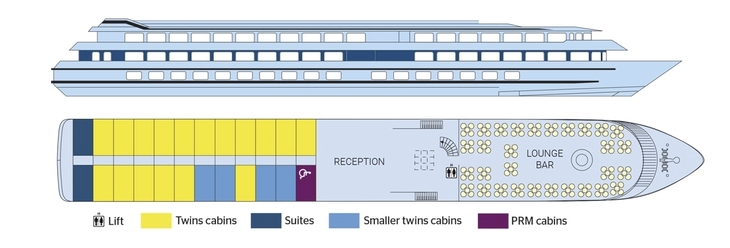 Deckplan Mitteldeck MS Amalia Rodrigues - 234457©CroisiEurope