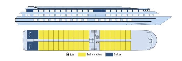 Deckplan Oberdeck MS Amalia Rodrigues - 234481©CroisiEurope