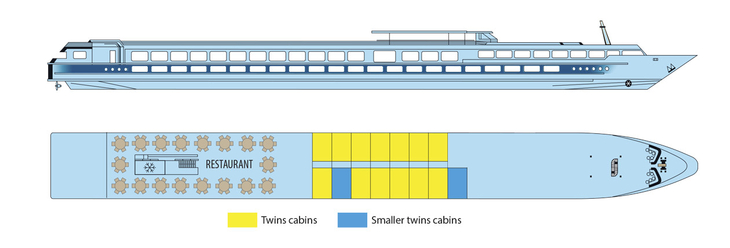 Deckplan Hauptdeck MS Elbe Princesse - 115996©CroisiEurope