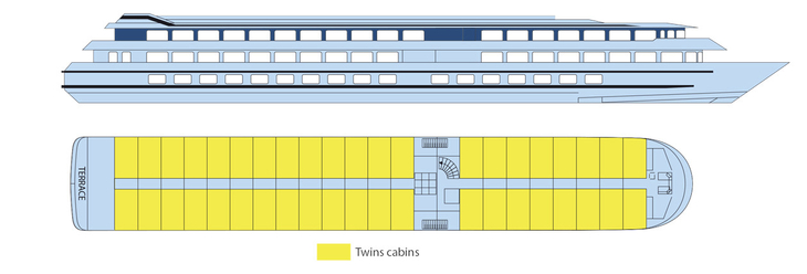 Deckplan Oberdeck MS L'Europe - 116515©CroisiEurope