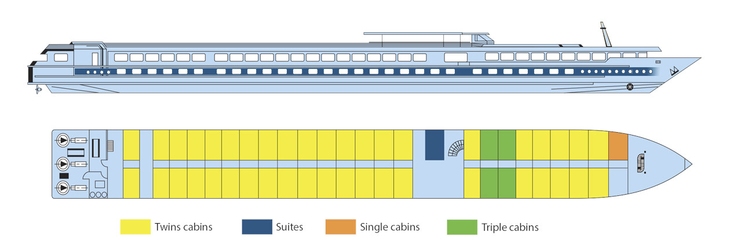 Deckplan Hauptdeck MS France - 116528©CroisiEurope