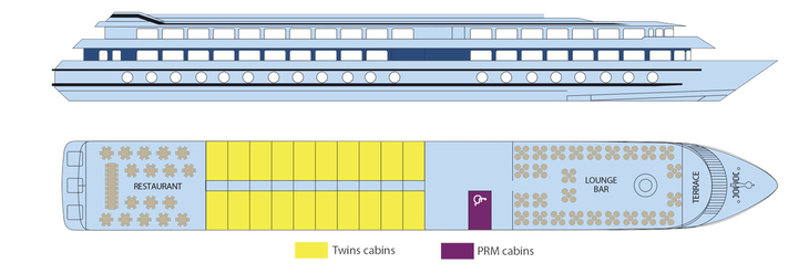 Deckplan Mitteldeck MS Gérard Schmitter - 116595©CroisiEurope