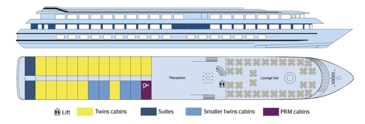 Deckplan Mitteldeck MS Gil Eanes - 115851©CroisiEurope