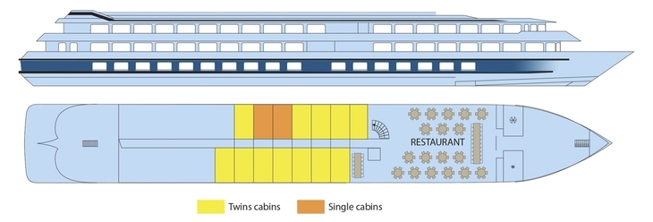 Deckplan Hauptdeck MS Infante Don Henrique - 115890©CroisiEurope