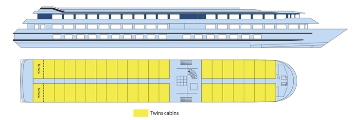 Deckplan Oberdeck MS Infante Don Henrique - 115929©CroisiEurope