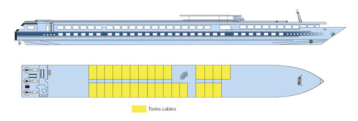 Deckplan Hauptdeck MS Mona Lisa - 116803©CroisiEurope