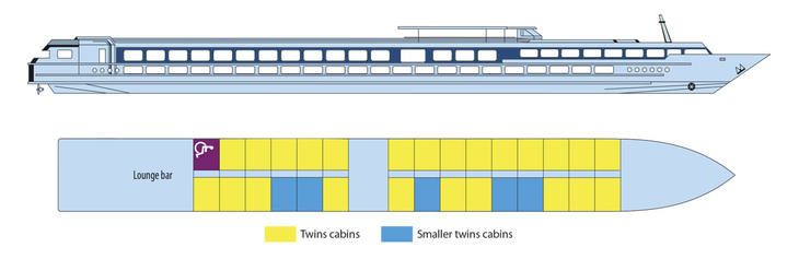 Deckpläne, Oberdeck, MS Loire Princesse - @CroisiEurope