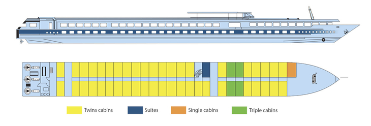 Deckplan Hauptdeck MS Modigliani - 116764©CroisiEurope