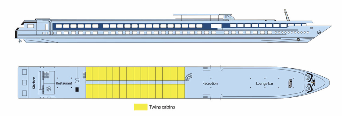 MS Monet_Deckplan_Oberdeck - ©croisieurope