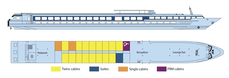 Deckplan Oberdeck MS Symphonie - ©CroisiEurope