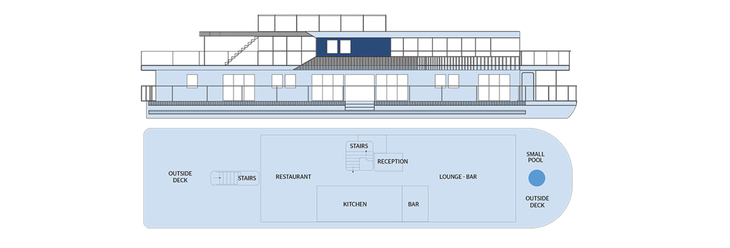 Deckplan Oberdeck RV African Dream - 118067©CroisiEurope