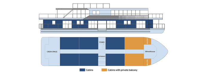 Deckplan Hauptdeck RV African Dream - 118082©CroisiEurope