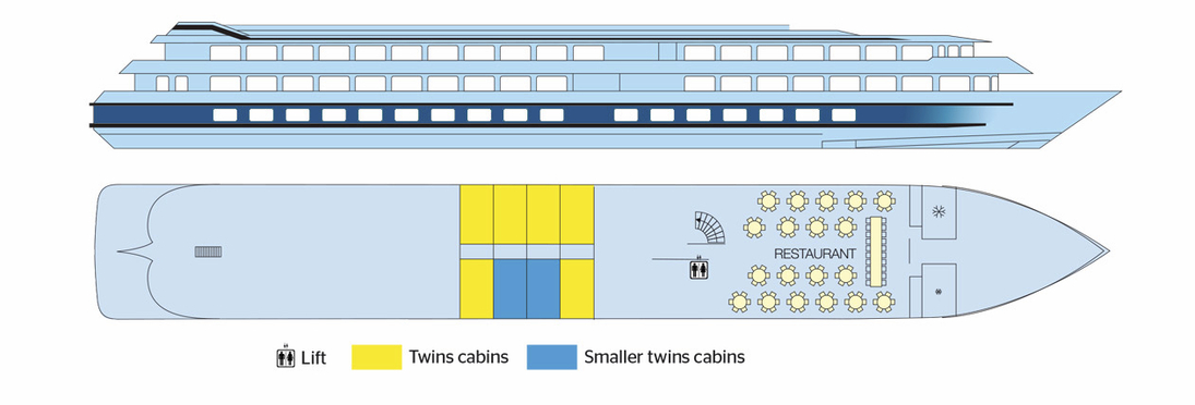 MS Miguel Torga_Deckplan_Hauptdeck - ©CroisiEurope