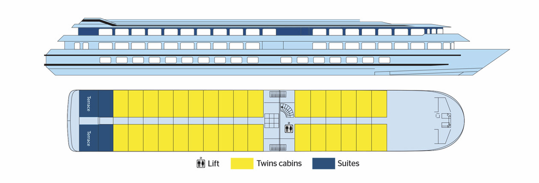 MS Miguel Torga_Deckplan_Oberdeck - ©croisieurope