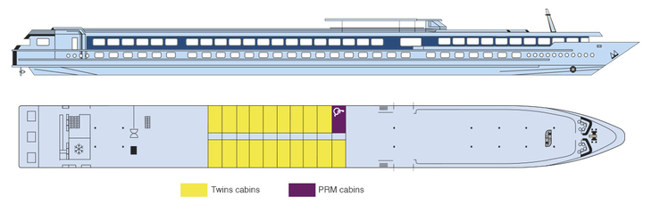 Deckplan Oberdeck MS Van Gogh - 117086©CroisiEurope